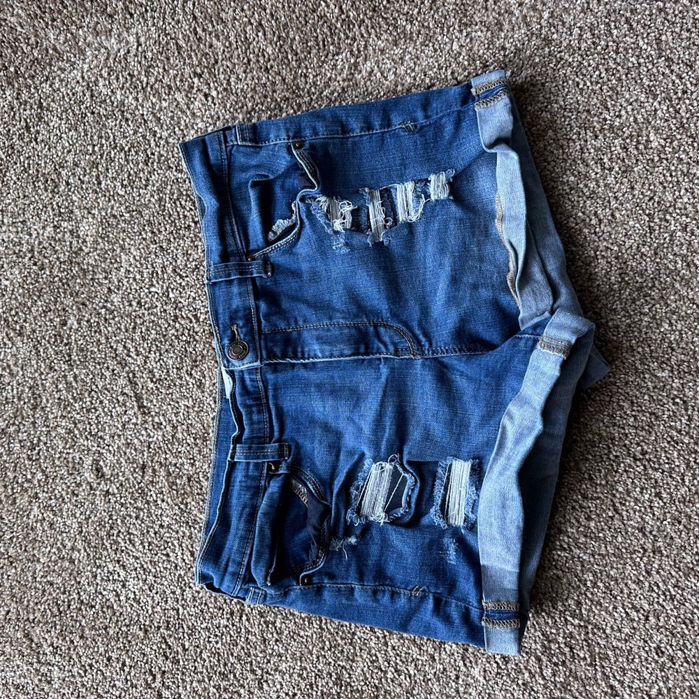 Mudd Distressed Denim Blue Jean Shorts